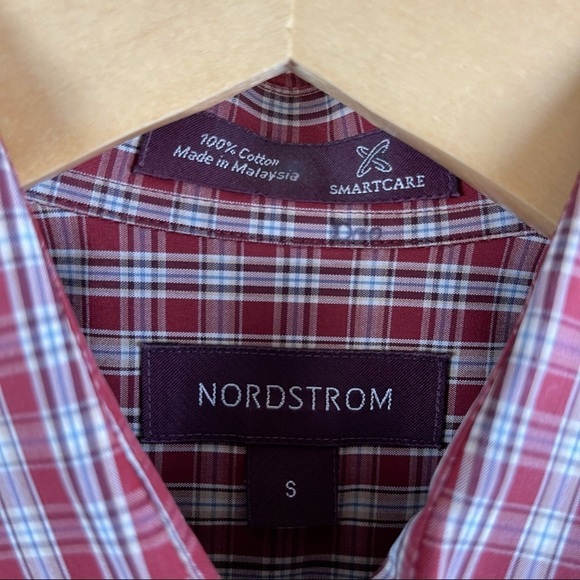 Nordstrom Men’s Small Check Button Down Dress Shirt Office Professional 90’s - Picture 8 of 11